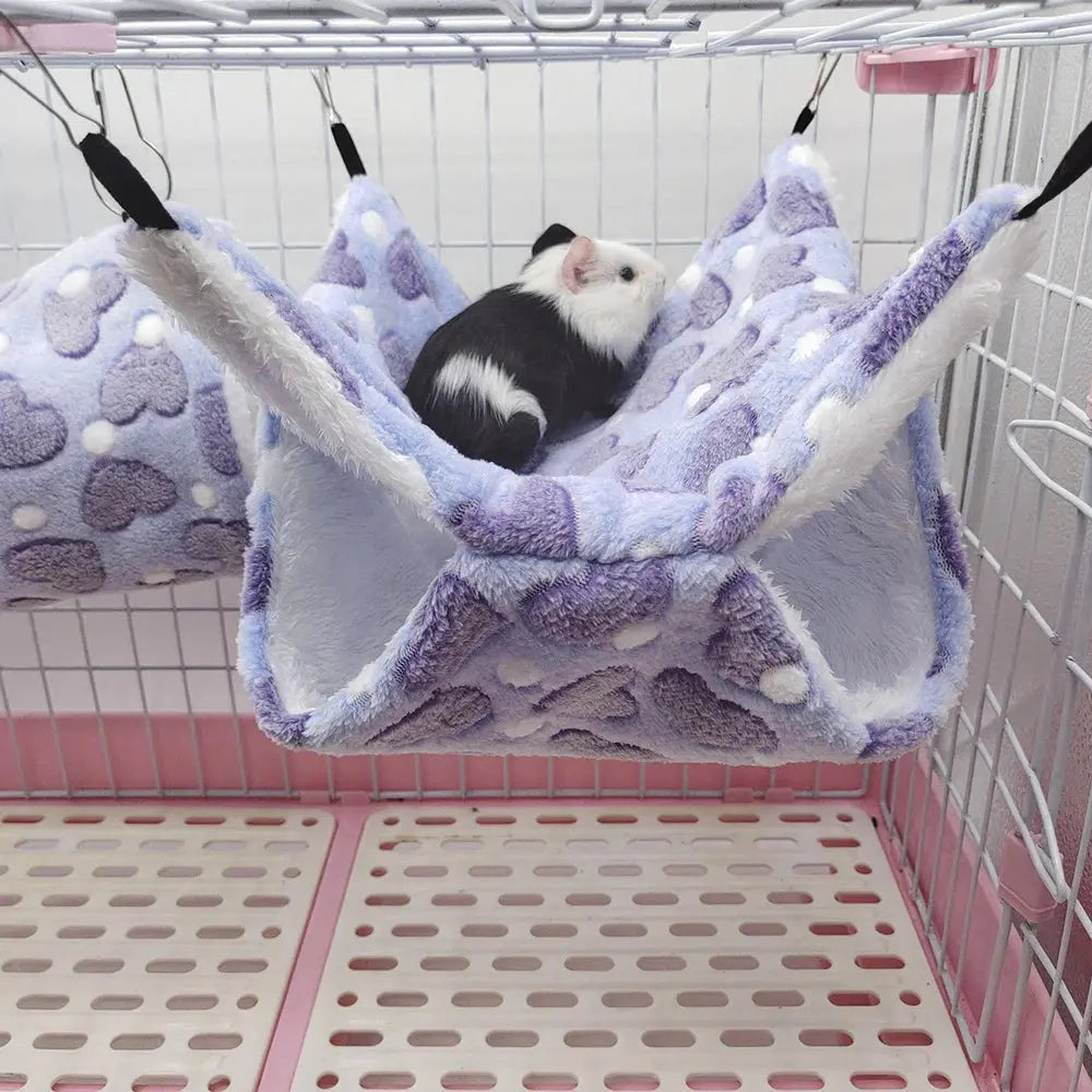 1PC Warme Doppel-Schicht Hängematte Kleine Haustier Hängematte Ausgesetzt Eichhörnchen Schlafsack Pet Liefert Hamster Hängematte Fellnasenliebe123