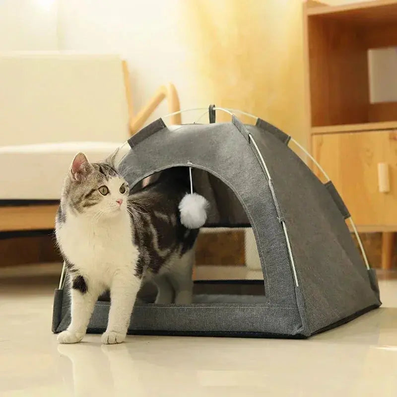 Haustier Zelt Bett Abnehmbar Katze, Halbgeschlossen - Fellnasenliebe123