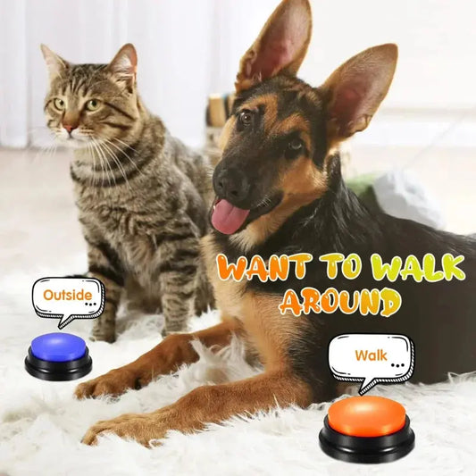 Dog Cat Communication Buttons Voice Recording Button for Pet Training Buzzer 30 Second Record Playback Interactive Pet Toys Fellnasenliebe123