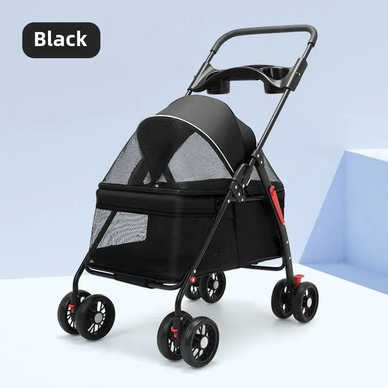 Haustier-Kinderwagen, Hunde, Katzen, Teddybär, Kinderwagen, kleiner Haustier-Kinderwagen, leicht und faltbar, geeignet für Outdoor-Reisen, Hunde- und Katzenbedarf Fellnasenliebe123