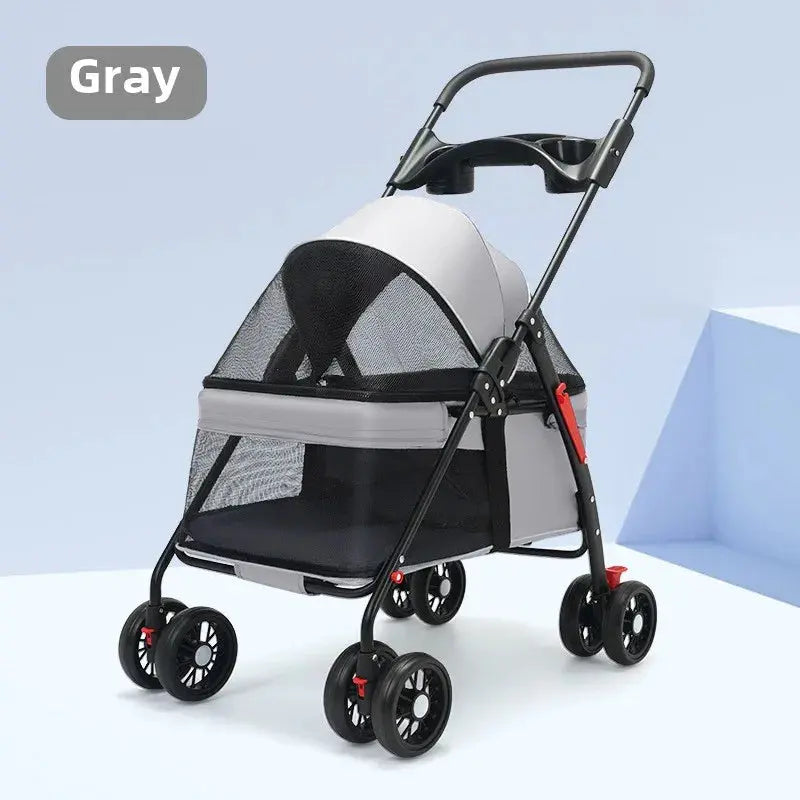 Haustier-Kinderwagen, Hunde, Katzen, Teddybär, Kinderwagen, kleiner Haustier-Kinderwagen, leicht und faltbar, geeignet für Outdoor-Reisen, Hunde- und Katzenbedarf Fellnasenliebe123