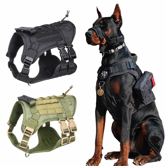 Militärisches großes Hundegeschirr Haustier Deutscher Schäferhund Trainingsweste Taktisches Hundegeschirr und Leine-Set für Hundezubehör Fellnasenliebe123