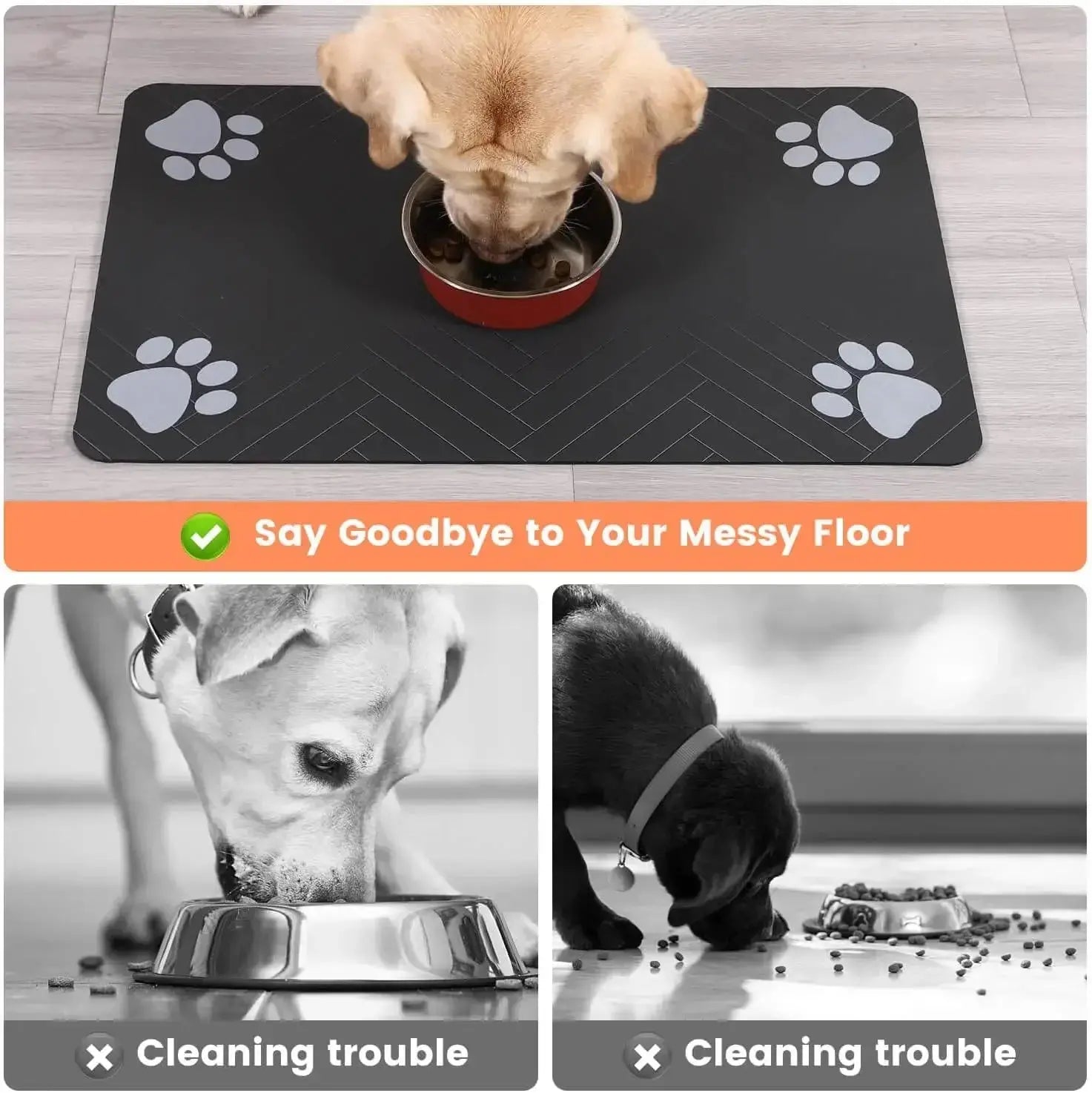 S (kleines Kätzchen), M, L saugfähige Haustier-Futtermatte, wasserdichtes Tischset für Hunde- und Katzenfutter und Wassernäpfe, schnell trocknende Gummiboden Fellnasenliebe123