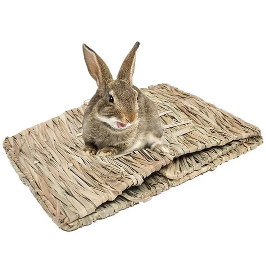 Faltbare gewebte Kaninchenkäfige, Haustiere, Hamster, Meerschweinchen, Hase, Gras, Kauspielzeug, Matte, Haus, Bettnester für kleine Tiere, Kaninchen-Zubehör Fellnasenliebe123