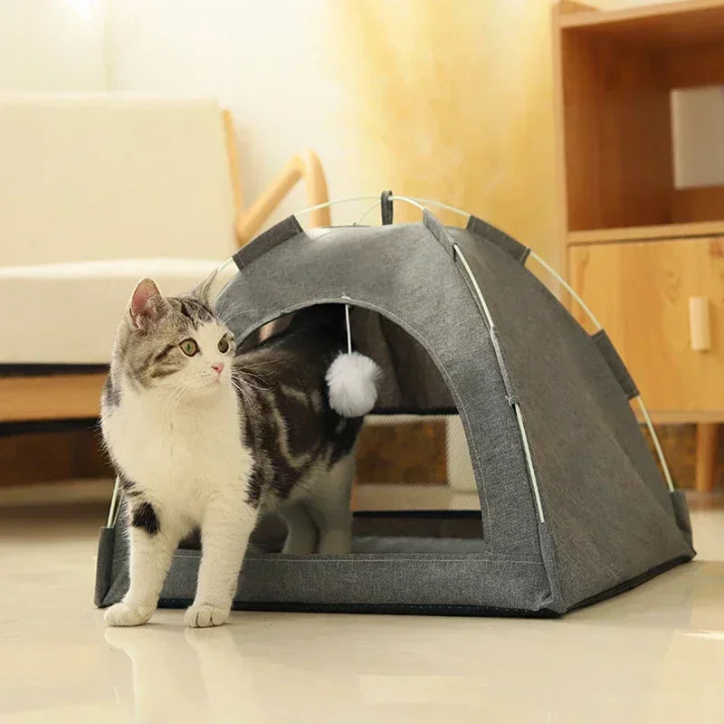 Haustier Zelt Bett Abnehmbar Katze, Halbgeschlossen