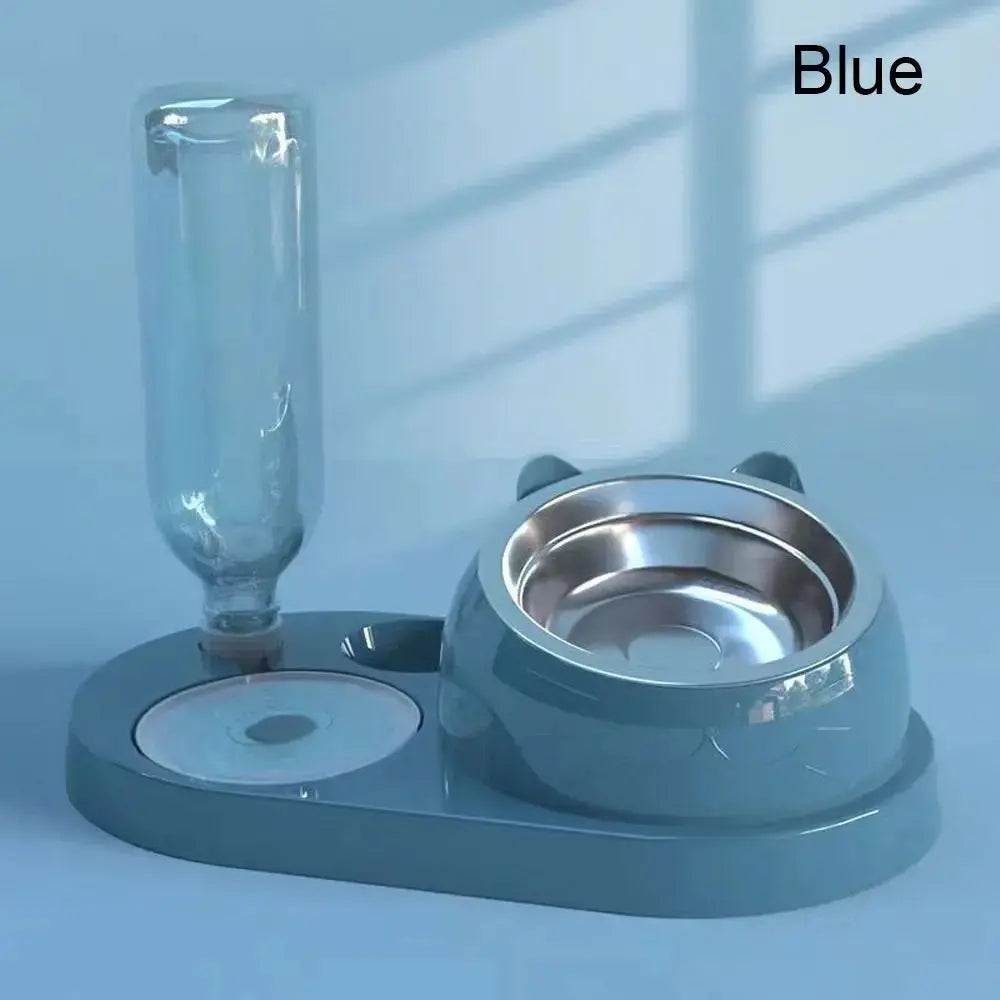Futterbehälter mit Waterer Pet Waterer Feeder 2-in-1 Katzennapf Wasserspender Automatische Wasseraufbewahrung Futternapf für Hunde und Katzen Fellnasenliebe123