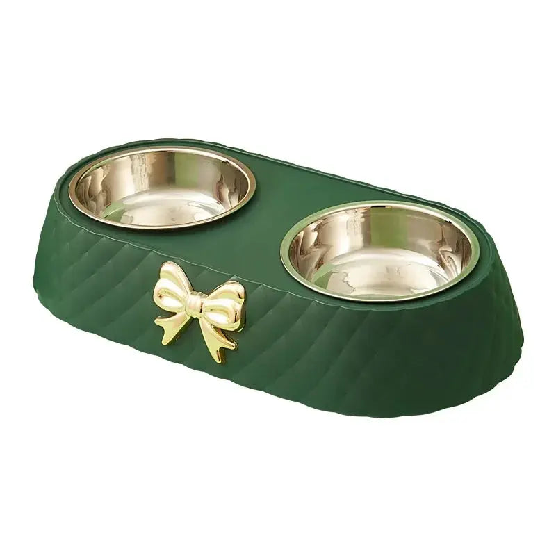 1PC Haustier Hund und Katze Futternäpfe Bowtie Hundefutter Trinken Doppel Schüssel Heimtierbedarf Fellnasenliebe123