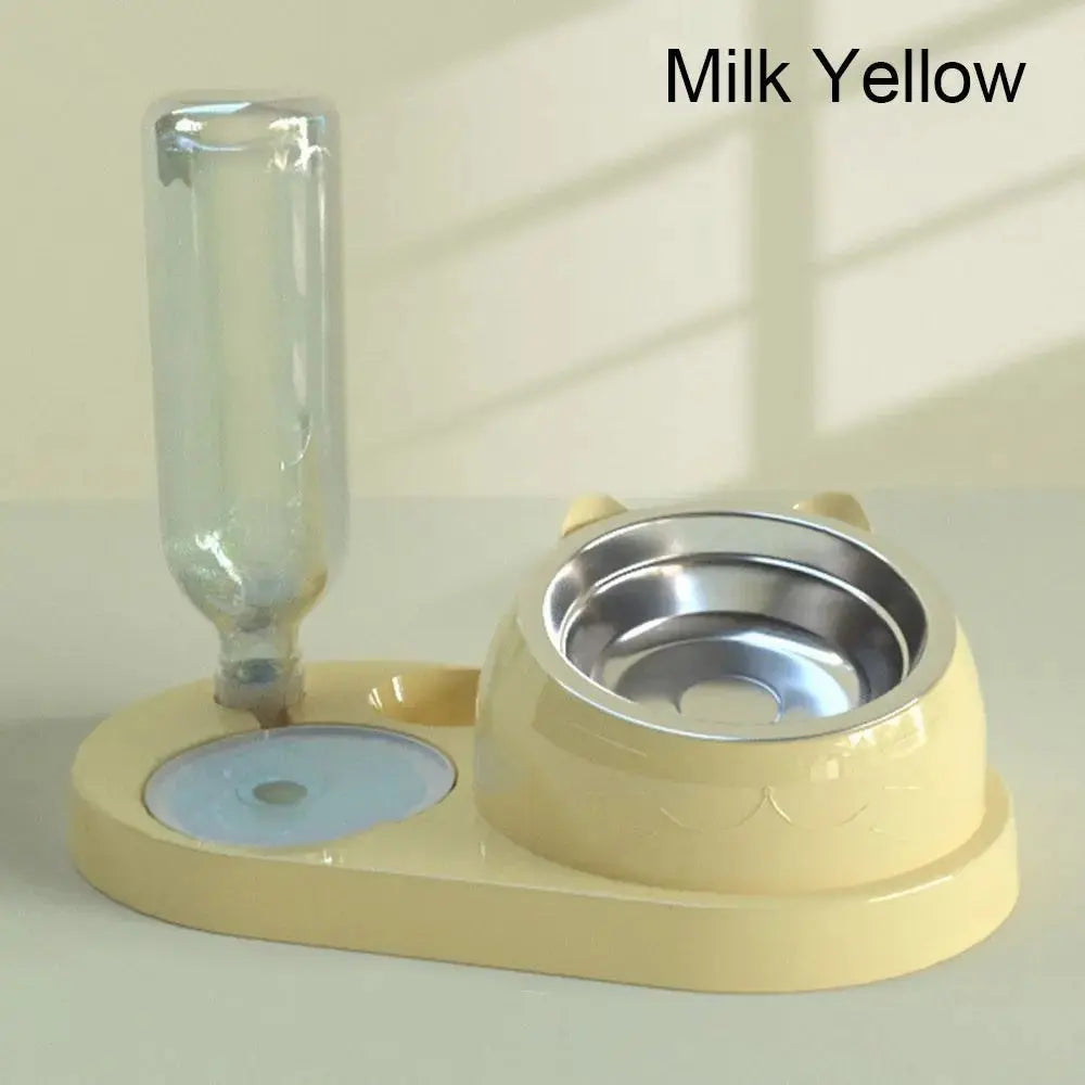Futterbehälter mit Waterer Pet Waterer Feeder 2-in-1 Katzennapf Wasserspender Automatische Wasseraufbewahrung Futternapf für Hunde und Katzen Fellnasenliebe123