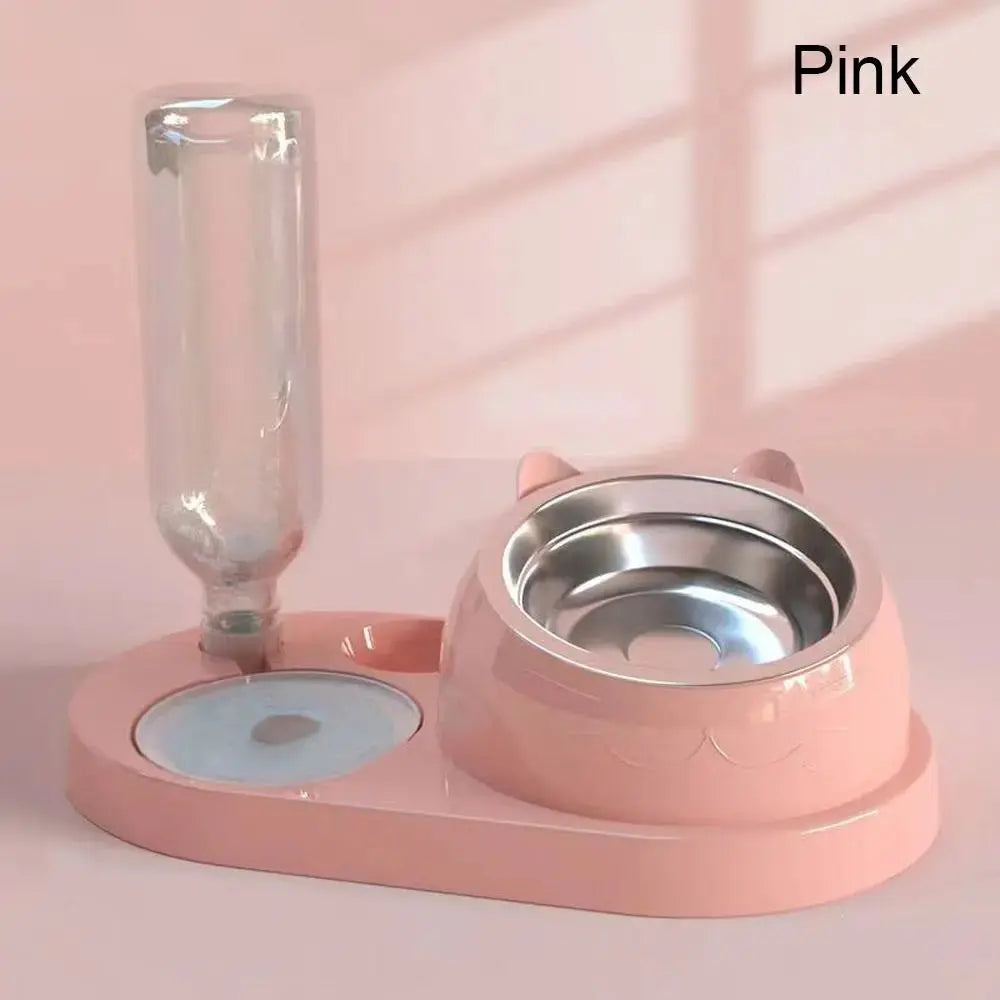 Futterbehälter mit Waterer Pet Waterer Feeder 2-in-1 Katzennapf Wasserspender Automatische Wasseraufbewahrung Futternapf für Hunde und Katzen Fellnasenliebe123