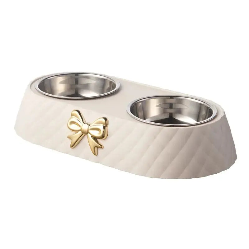 1PC Haustier Hund und Katze Futternäpfe Bowtie Hundefutter Trinken Doppel Schüssel Heimtierbedarf Fellnasenliebe123