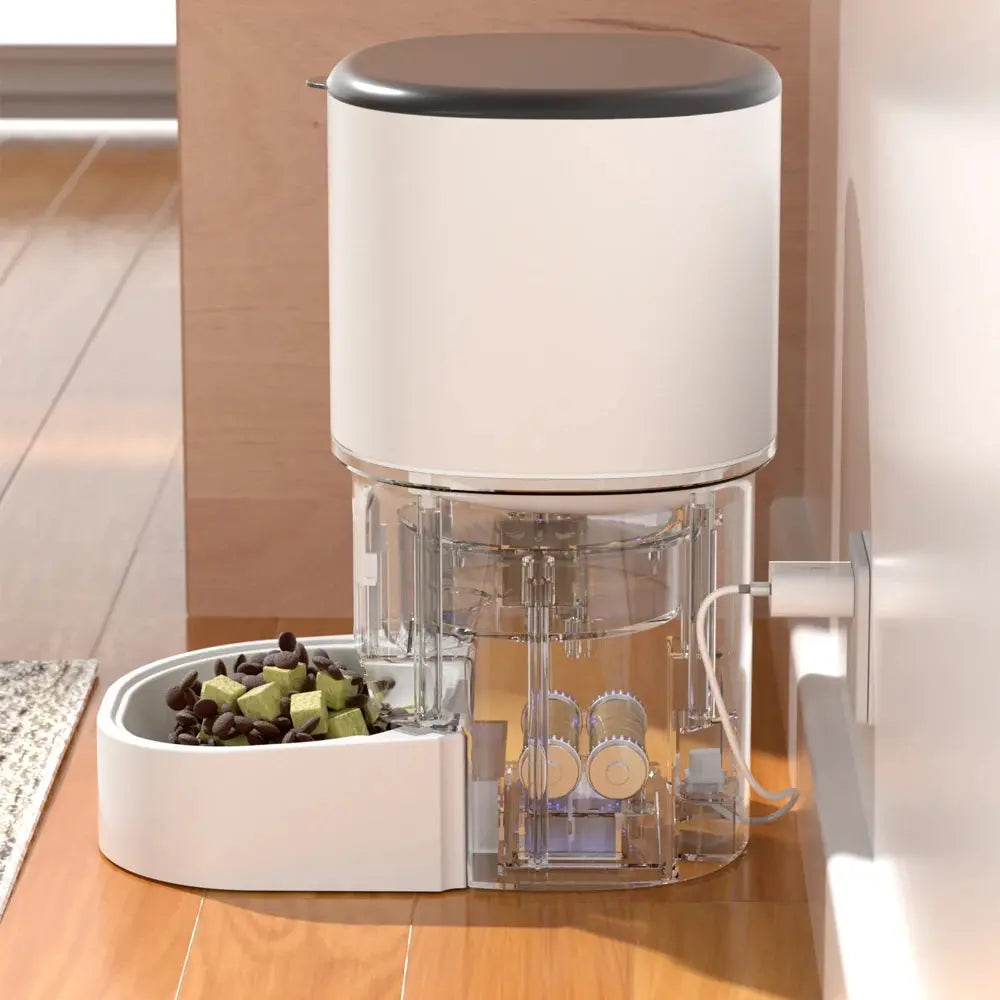 4L WIFI-Taste, automatischer Katzenfutterspender, intelligenter Futterspender für Katzen und Hunde, intelligenter Futterspender für Katzen, Futterspender für Haustiere (kein 5 V, 1 A-Stecker) Fellnasenliebe123