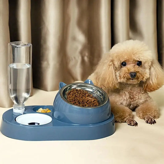 Futterbehälter mit Waterer Pet Waterer Feeder 2-in-1 Katzennapf Wasserspender Automatische Wasseraufbewahrung Futternapf für Hunde und Katzen Fellnasenliebe123