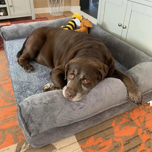 Hundebett, extra große orthopädische Haustiermatratze, Couch, Schlafbettkissen mit abnehmbarem, waschbarem Bezug, weicher Schwammschaum Fellnasenliebe123