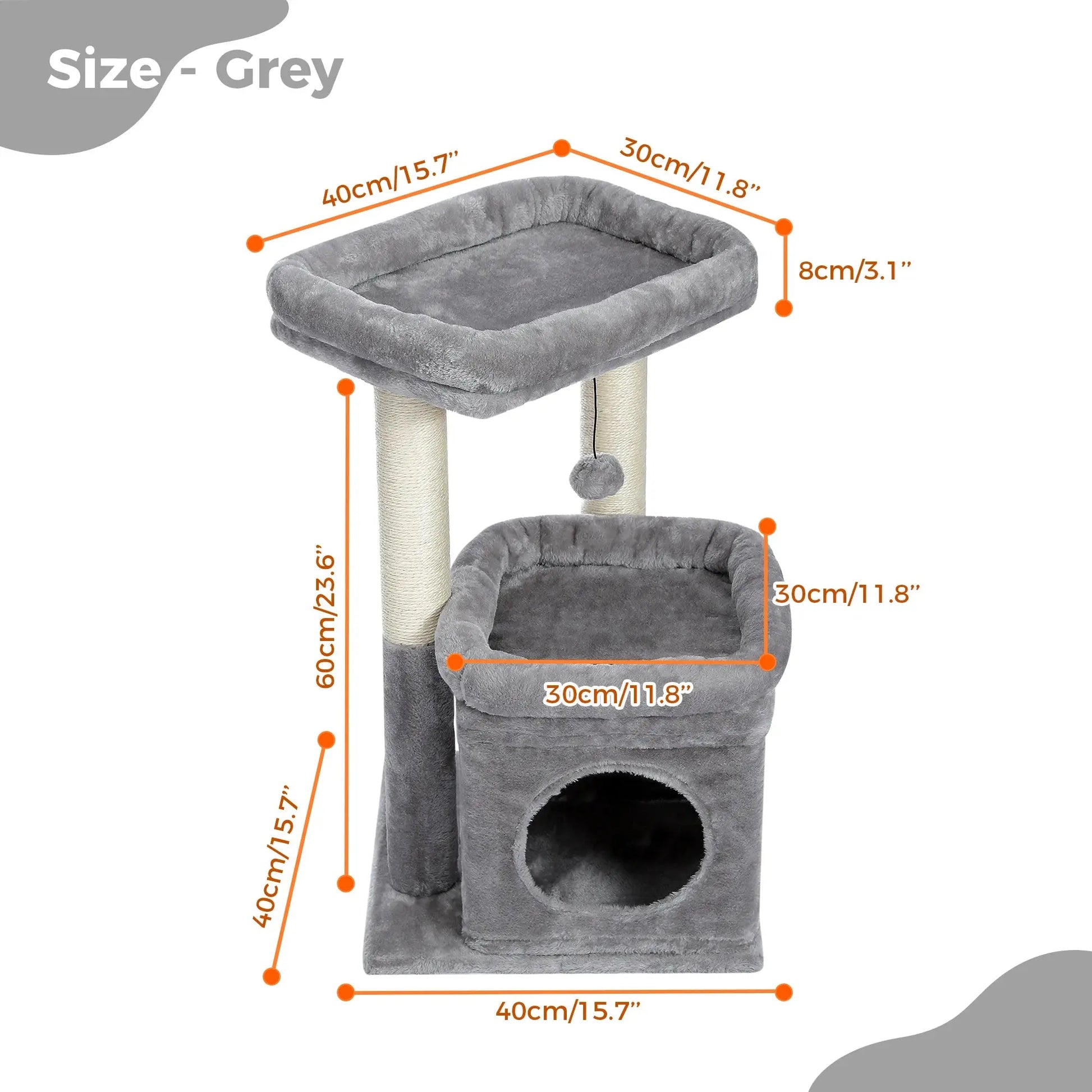 Kratzbaumturm für Hauskatzen mit privatem, gemütlichem Katzenwohnung, doppelter großer Sitzstange mit Kratzbäumen für Kätzchen Fellnasenliebe123