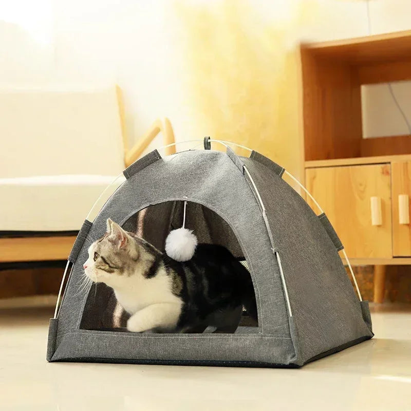 Haustier Zelt Bett Abnehmbar Katze, Halbgeschlossen