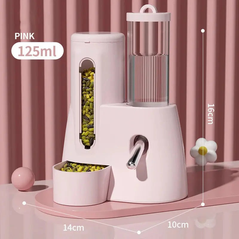 Automatischer Futterspender für Hamster, 2-in-1, kleiner Tier-Wasserspender, Trinkwasserflasche für Haustiere, Futternapf für Hamster, Meerschweinchen, Ratte Fellnasenliebe123