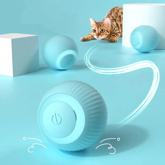 Elektrisches Katzenballspielzeug, automatisch rollendes intelligentes Katzenspielzeug, interaktiv für das Katzentraining, selbstbewegendes Kätzchenspielzeug zum Spielen im Innenbereich Fellnasenliebe123
