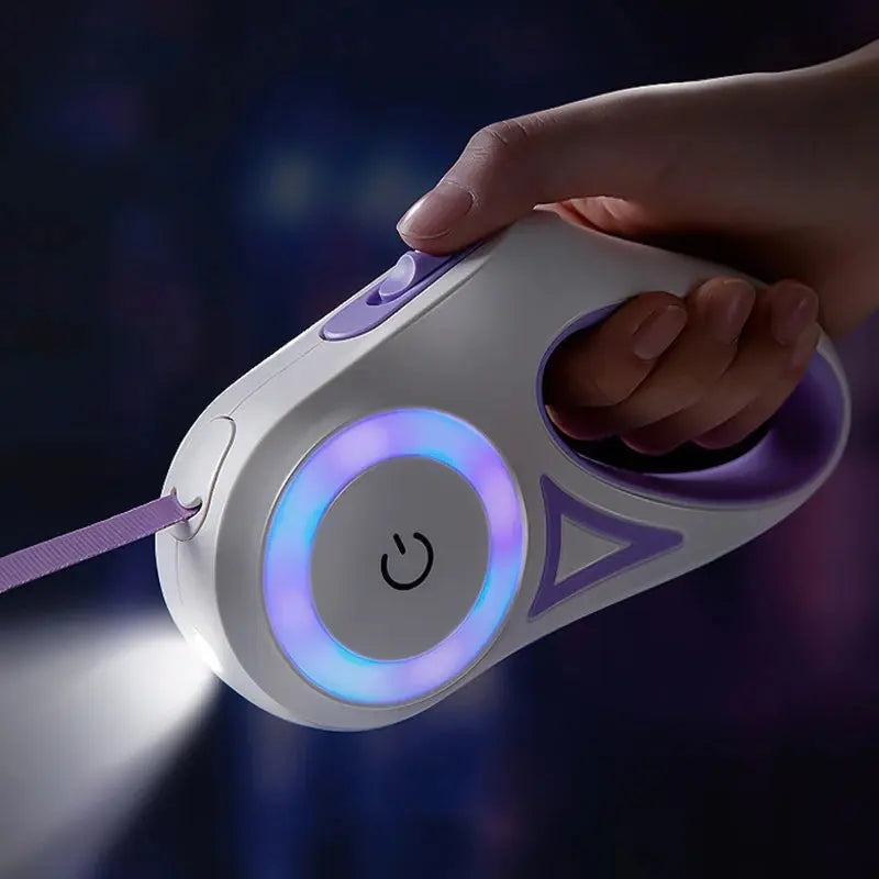 Einziehbare LED-Hundeleine mit Licht für Welpen, kleine, mittelgroße und große Hunde, Katzen, Haustiergeschirr, Gurte, Halsband, Zubehör, 3 m, 5 m Roulette Fellnasenliebe123