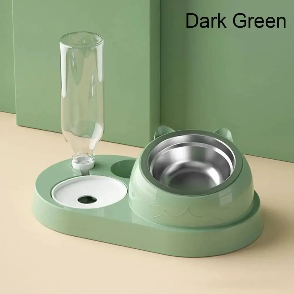 Futterbehälter mit Waterer Pet Waterer Feeder 2-in-1 Katzennapf Wasserspender Automatische Wasseraufbewahrung Futternapf für Hunde und Katzen Fellnasenliebe123