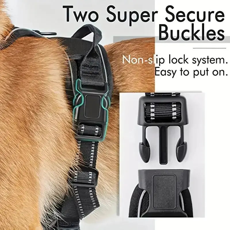 Service-Hundegeschirr-Frontclip, robust, reflektierend, einfacher Steuergriff für Spaziergänge mit großem Hund, einfach zu steuern für kleine und mittelgroße Hunde Fellnasenliebe123