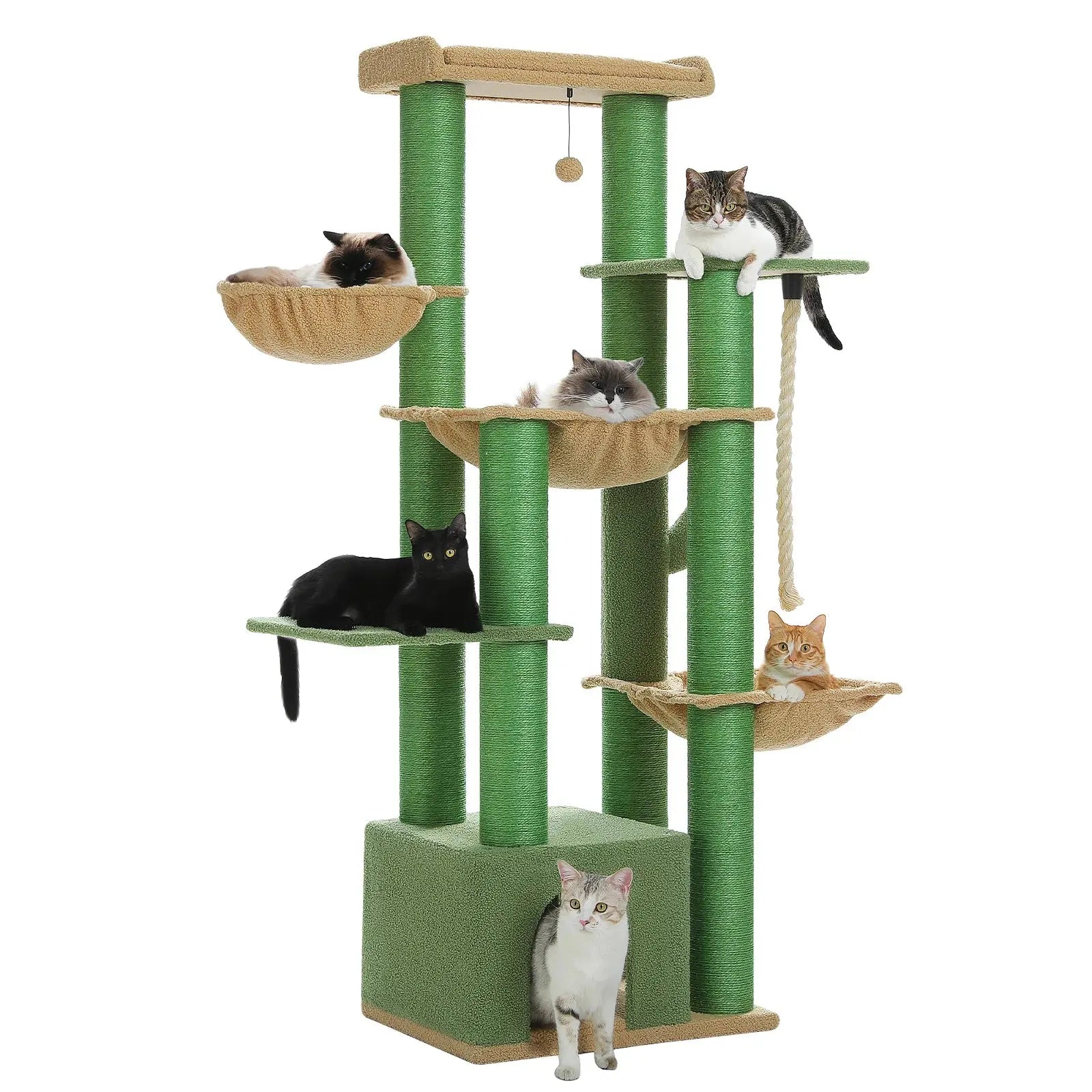 Großer Kratzbaum für große Katzen Robuster Katzenturm mit mehreren Ebenen Katzenhaus-Kletterbaum mit Hängematte 11 Sisalpfosten Große Sitzstange Fellnasenliebe123