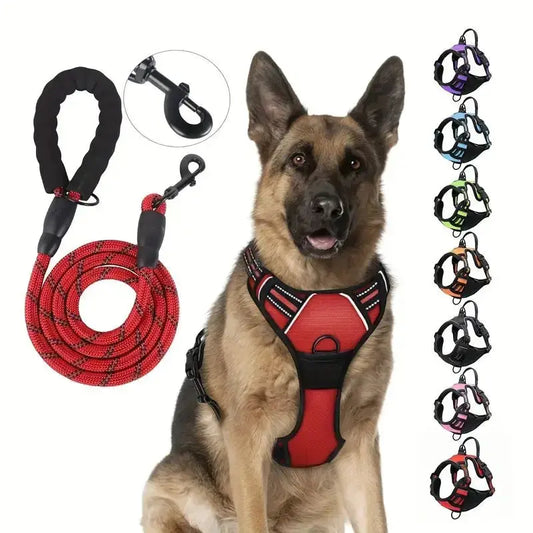 Service-Hundegeschirr-Frontclip, robust, reflektierend, einfacher Steuergriff für Spaziergänge mit großem Hund, einfach zu steuern für kleine und mittelgroße Hunde Fellnasenliebe123