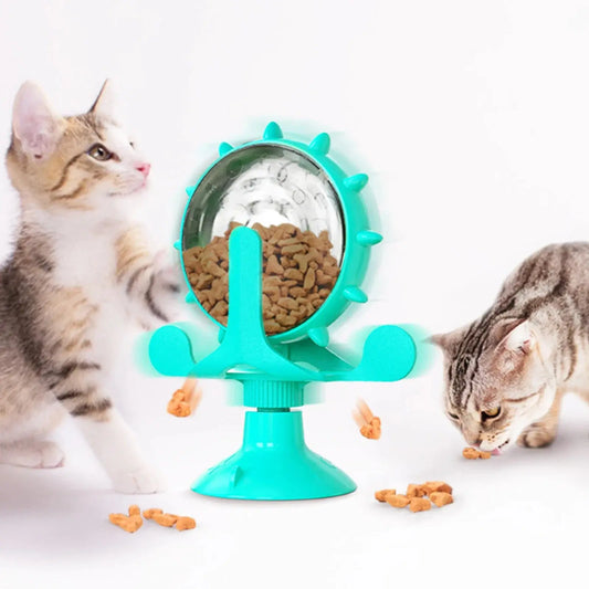 Interaktives Leckerli-Leckspielzeug für Katzen, kleine Hunde, langsamer Futterspender, Welpe, lustiges, drehbares Rad, verbessert IQ, Kätzchen-Zubehör Fellnasenliebe123