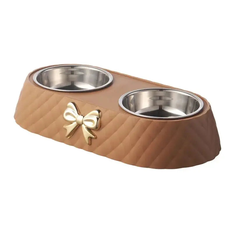 1PC Haustier Hund und Katze Futternäpfe Bowtie Hundefutter Trinken Doppel Schüssel Heimtierbedarf Fellnasenliebe123
