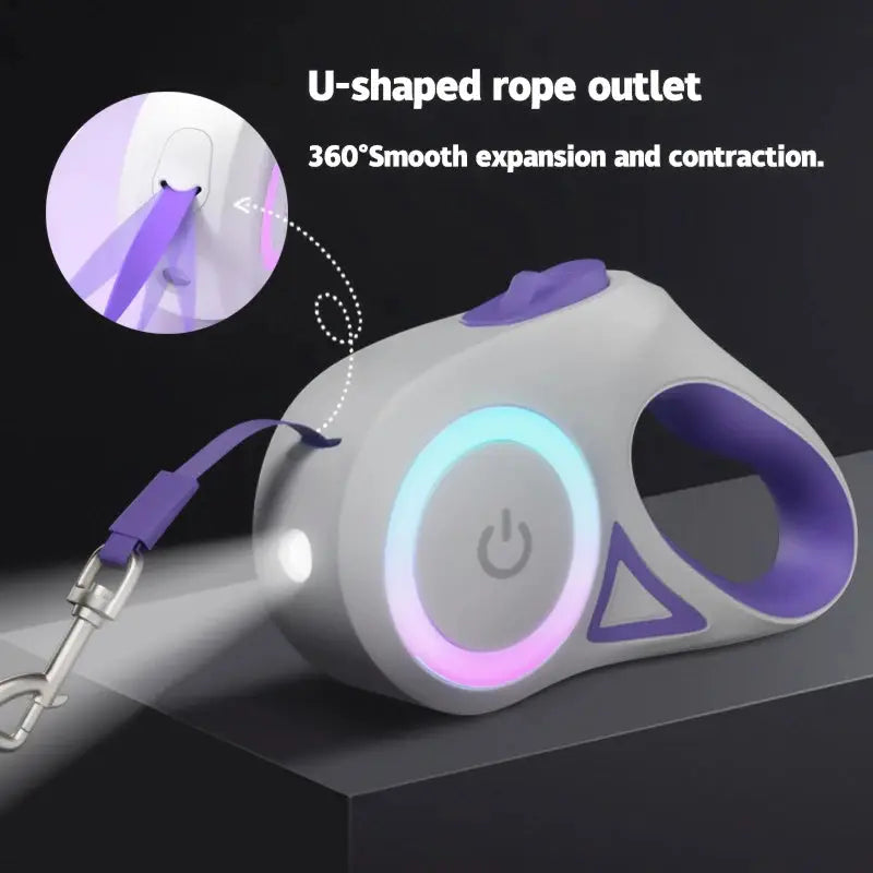Einziehbare LED-Hundeleine mit Licht für Welpen, kleine, mittelgroße und große Hunde, Katzen, Haustiergeschirr, Gurte, Halsband, Zubehör, 3 m, 5 m Roulette Fellnasenliebe123