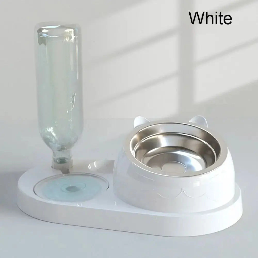 Futterbehälter mit Waterer Pet Waterer Feeder 2-in-1 Katzennapf Wasserspender Automatische Wasseraufbewahrung Futternapf für Hunde und Katzen Fellnasenliebe123