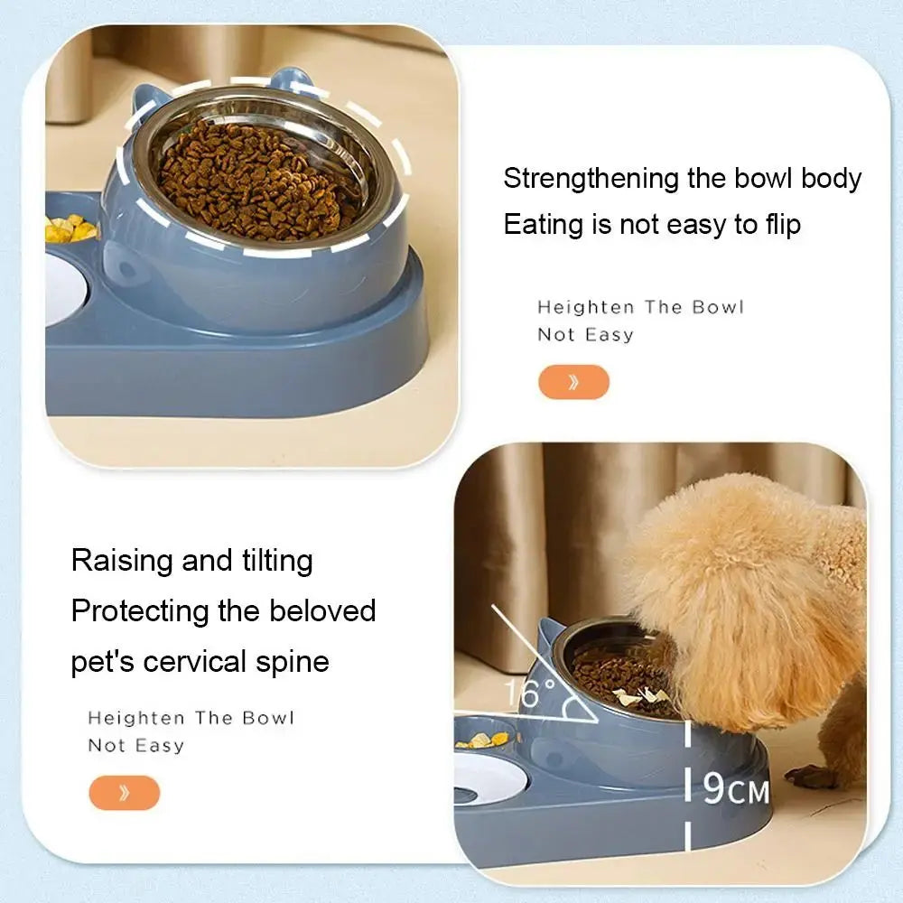 Futterbehälter mit Waterer Pet Waterer Feeder 2-in-1 Katzennapf Wasserspender Automatische Wasseraufbewahrung Futternapf für Hunde und Katzen Fellnasenliebe123