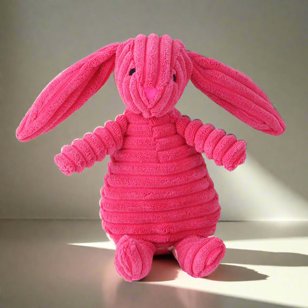 Corduroy dog toys for small and large dogs, animal plush squeaky toys for dogs