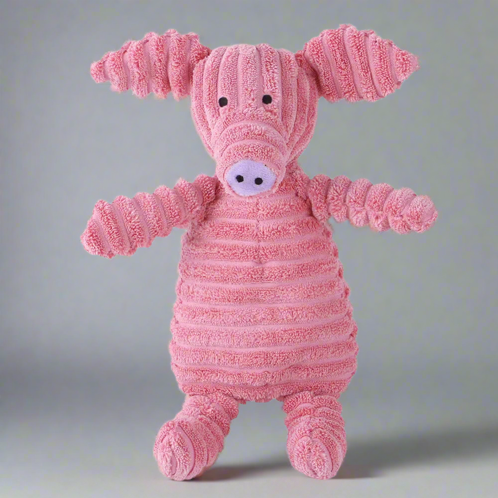 Corduroy dog toys for small and large dogs, animal plush squeaky toys for dogs