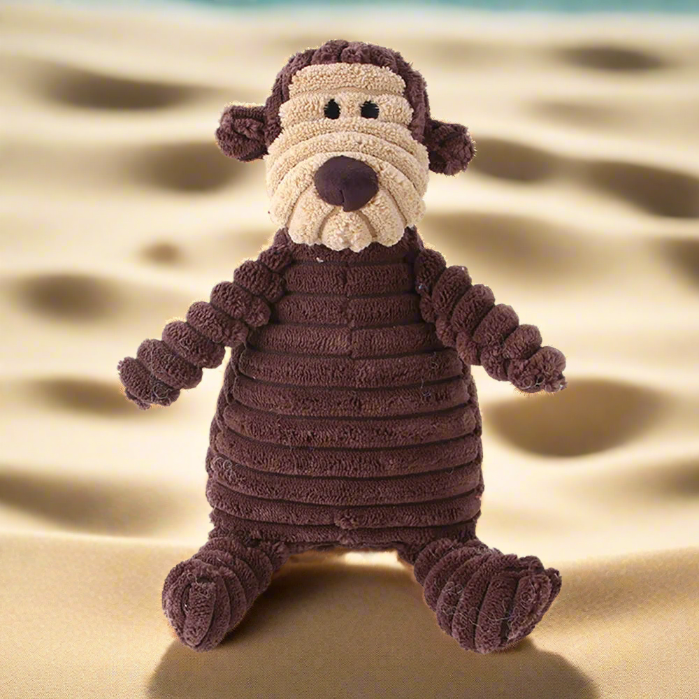 Corduroy dog toys for small and large dogs, animal plush squeaky toys for dogs