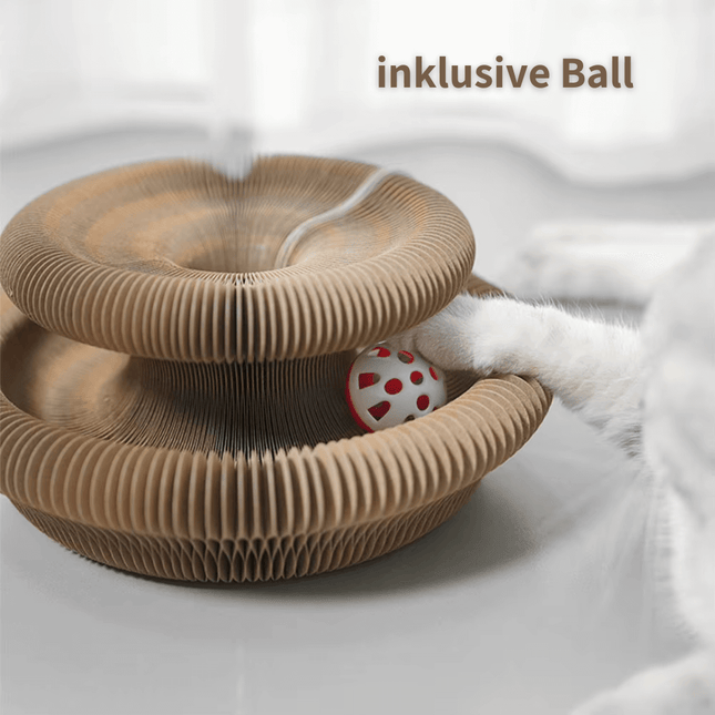 KATZEN GLÜCK Kratztunnel -  Flexibel, Katzenspielzeug, Krallenpflege, Beschäftigung