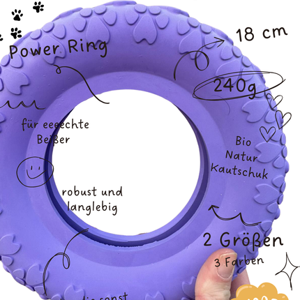 Riolino Robuster Hundespielzeug-Kauring für starke Kauer Velvet