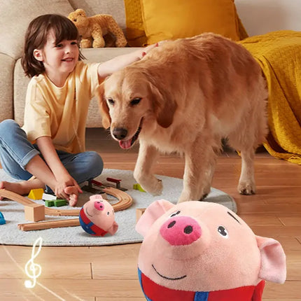 Automatisches Hüpfspielzeug aus Plüsch, bissfest, lustig, interaktiv, quietschendes Spielzeug - Fellnasenliebe123