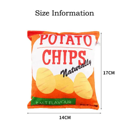 Chips-Hundespielzeug mit Quietscher - Plüsch Kauspielzeug für kleine & mittlere Hunde - Fellnasenliebe123