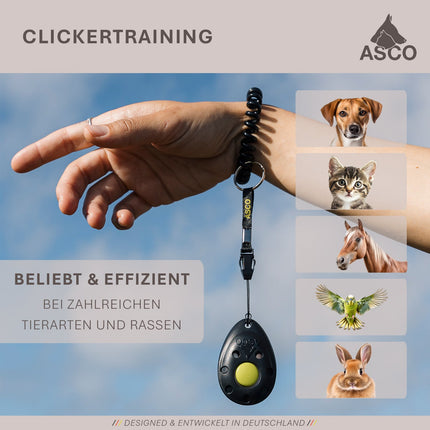 ASCO Finger Clicker mit abnehmbarem Fingerring für Clickertraining
