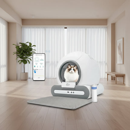 DOEL Automatische Katzentoilette, selbstreinigend, mit App-Steuerung und Katzenstreumatte, intelligente Katzentoilette für mehrere große Katzen Fellnasenliebe123