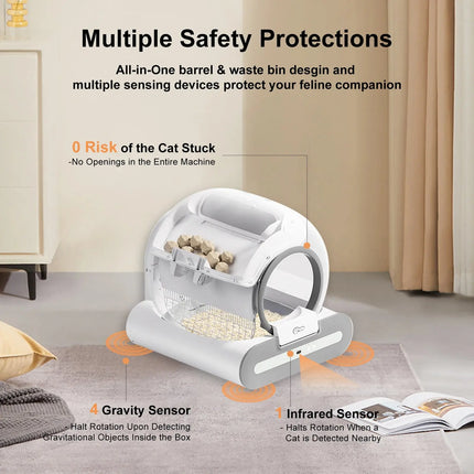DOEL Automatische Katzentoilette, selbstreinigend, mit App-Steuerung und Katzenstreumatte, intelligente Katzentoilette für mehrere große Katzen Fellnasenliebe123