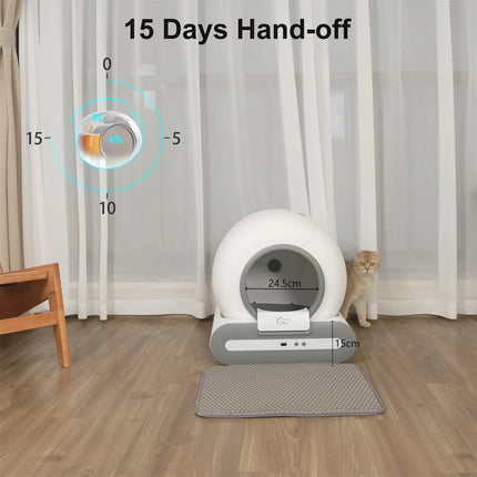 DOEL Automatische Katzentoilette, selbstreinigend, mit App-Steuerung und Katzenstreumatte, intelligente Katzentoilette für mehrere große Katzen Fellnasenliebe123