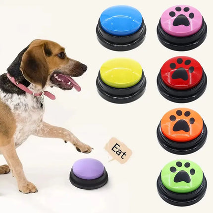 Dog Cat Communication Buttons Voice Recording Button for Pet Training Buzzer 30 Second Record Playback Interactive Pet Toys Fellnasenliebe123