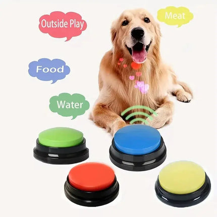 Dog Cat Communication Buttons Voice Recording Button for Pet Training Buzzer 30 Second Record Playback Interactive Pet Toys Fellnasenliebe123