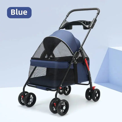 Haustier-Kinderwagen, Hunde, Katzen, Teddybär, Kinderwagen, kleiner Haustier-Kinderwagen, leicht und faltbar, geeignet für Outdoor-Reisen, Hunde- und Katzenbedarf Fellnasenliebe123