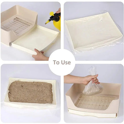 Kaninchentoilette XL mit Schublade - Komplettset mit 50 Folien & 25 Trainingsunterlagen - Fellnasenliebe123