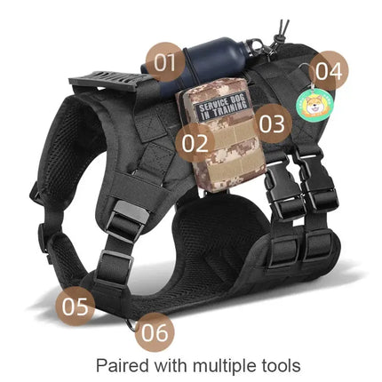 Militärisches großes Hundegeschirr Haustier Deutscher Schäferhund Trainingsweste Taktisches Hundegeschirr und Leine-Set für Hundezubehör Fellnasenliebe123