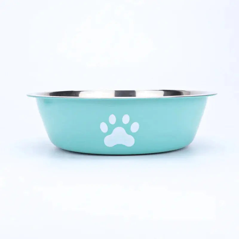 Neue Edelstahl Hund Becken Pfotenabdruck Heimtierbedarf Katzennapf Hundenapf Silikon Anti-Rutsch-Design Haustier Trinkwasser Futternapf Fellnasenliebe123