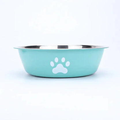 Neue Edelstahl Hund Becken Pfotenabdruck Heimtierbedarf Katzennapf Hundenapf Silikon Anti-Rutsch-Design Haustier Trinkwasser Futternapf Fellnasenliebe123
