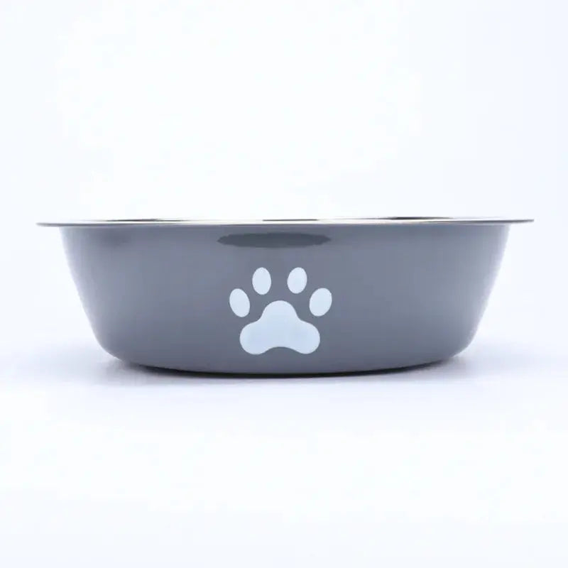 Neue Edelstahl Hund Becken Pfotenabdruck Heimtierbedarf Katzennapf Hundenapf Silikon Anti-Rutsch-Design Haustier Trinkwasser Futternapf Fellnasenliebe123